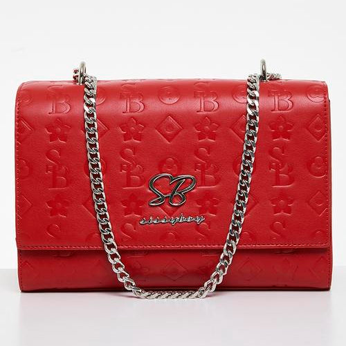 Sissy Boy Embossed Crossbody Bag Red BG664