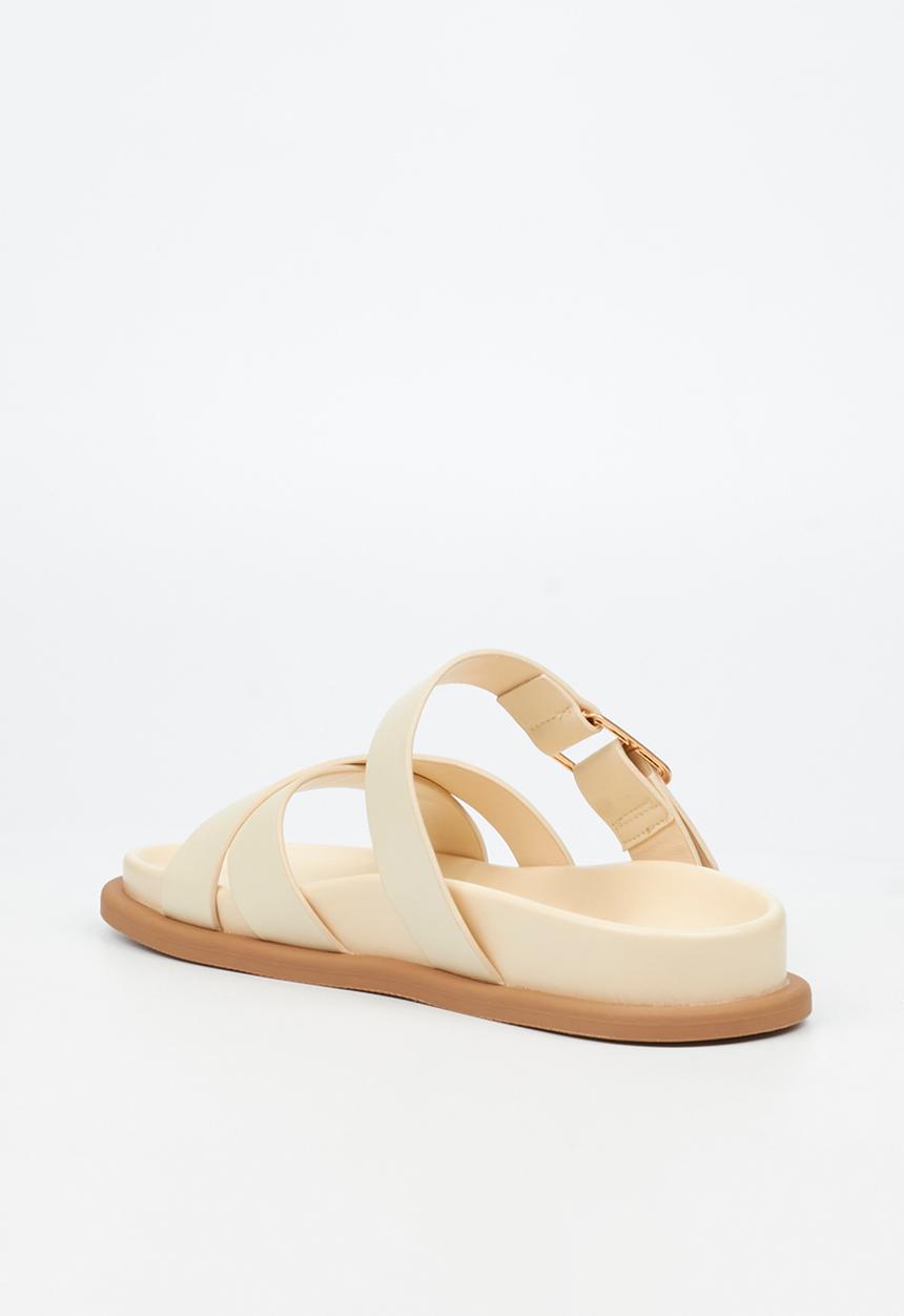 Miss Black Ladies Polpetta 9 Multi-Strap Buckle Sandal-Natural
