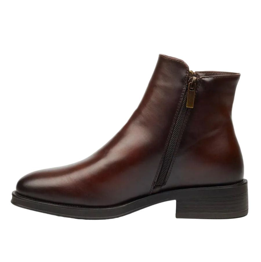 Miss Black Deer 1 side zip ankle boot chocolate.