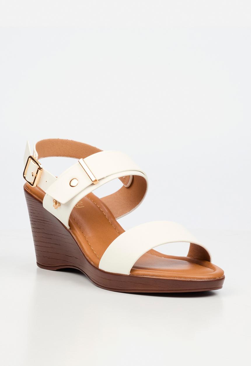 Butterfly Feet Ladies Allora 4 Slingback Wedge Heel-White