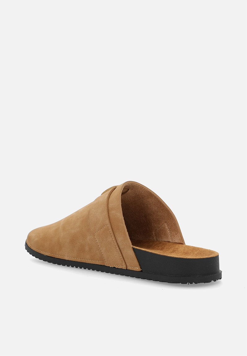 Mazerata Mule 1 Slipper Faux Nubuck-Tan.