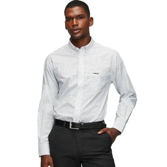 Pringle Louis Printed Long Sleeve Classic Shirt White MSL1853 PRII2129.