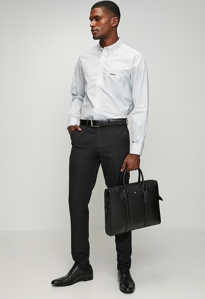 Pringle Louis Printed Long Sleeve Classic Shirt White MSL1853 PRII2129.