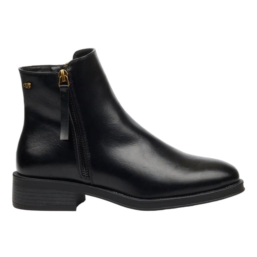 Miss Black Deer 1 Side Zip Ankle Boot Black.