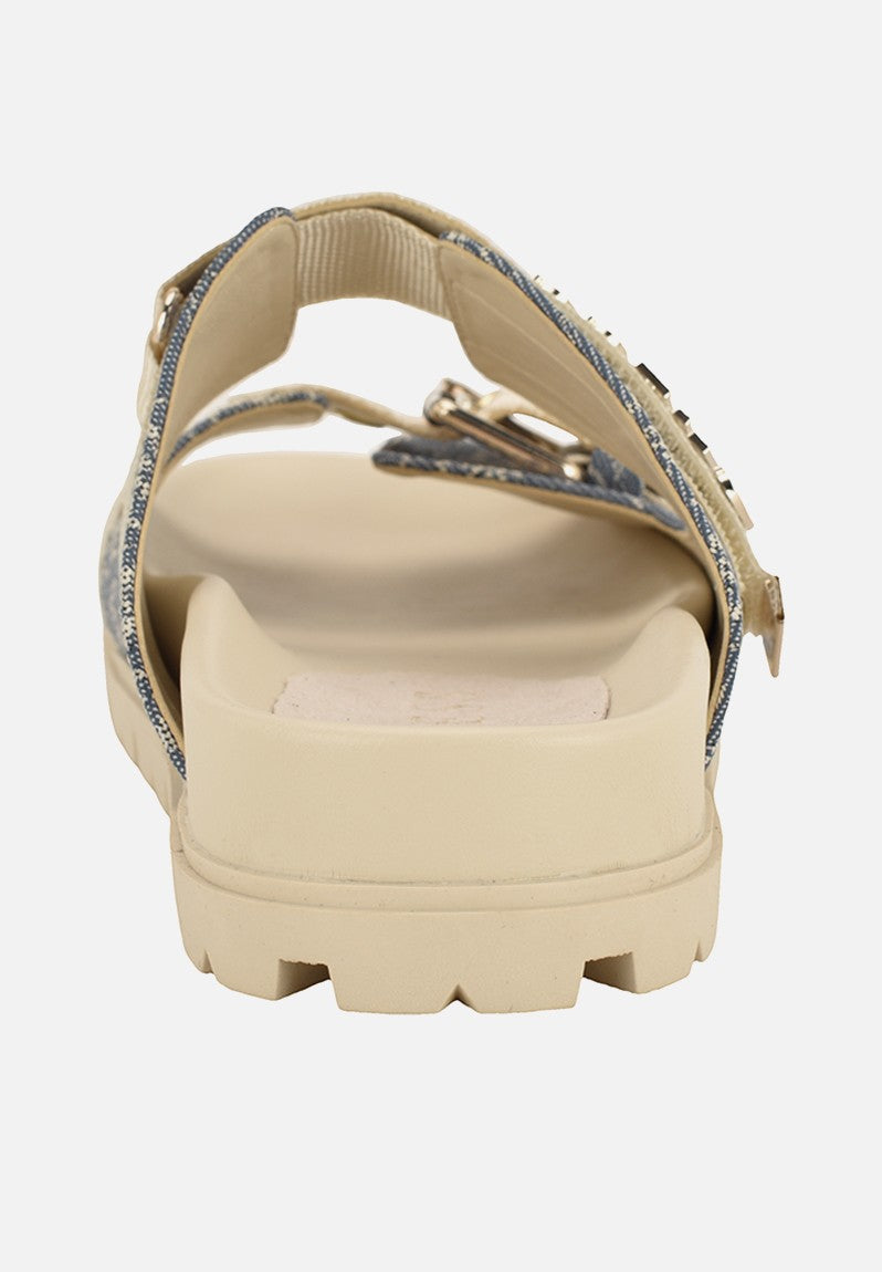 Guess Women's Faxona 2 Sandals slide- Ivory GM19605