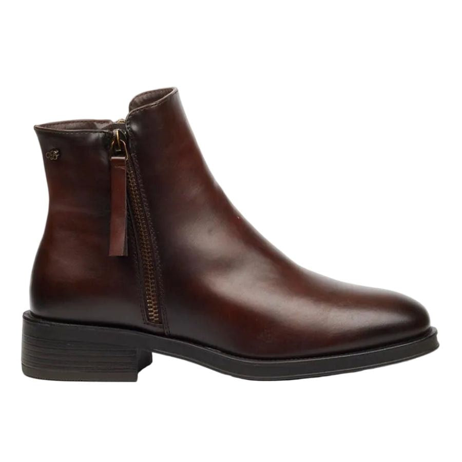 Miss Black Deer 1 side zip ankle boot chocolate.