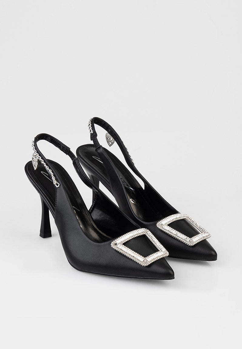 Sissyboy Ladies Paxie Slingback Heels- Black
