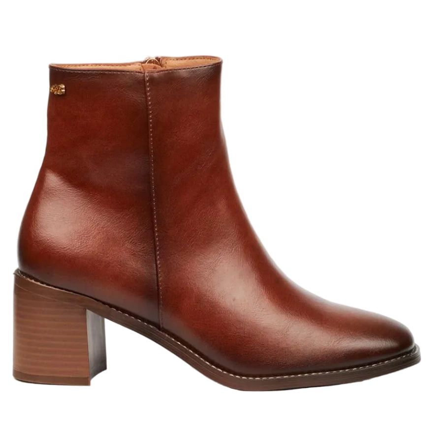 Miss Black Zuri 1 Block Heel Ankle Boot Tan.