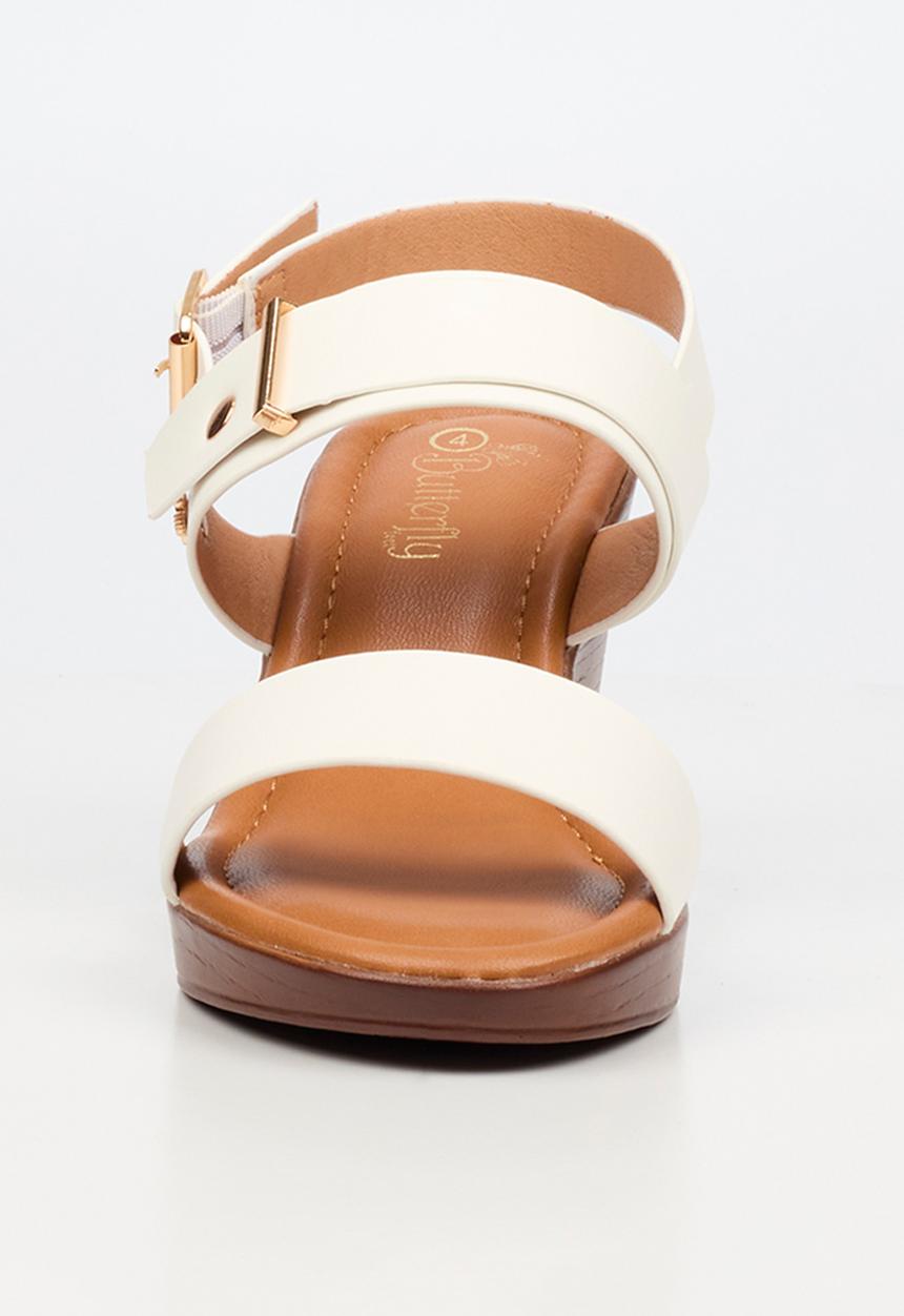 Butterfly Feet Ladies Allora 4 Slingback Wedge Heel-White