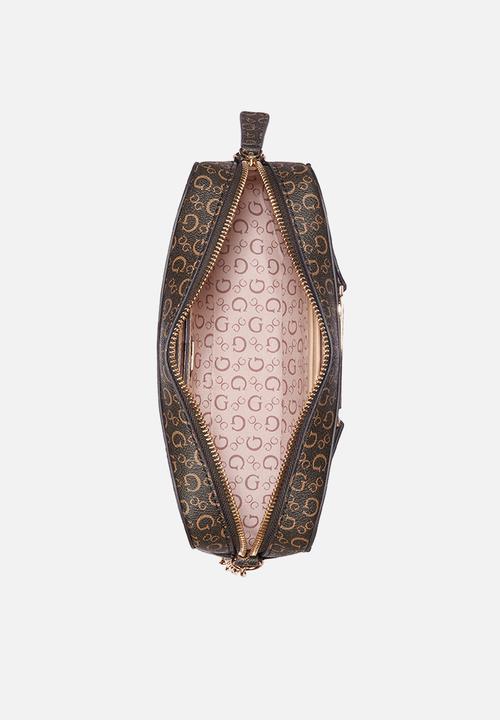 Guess Perrez mini crossbody top zip - brown