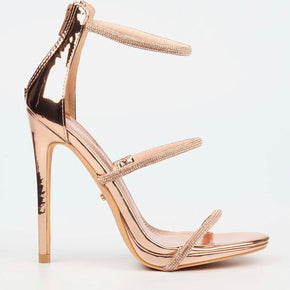 Miss Black Bou 6 strappy stiletto - rose gold