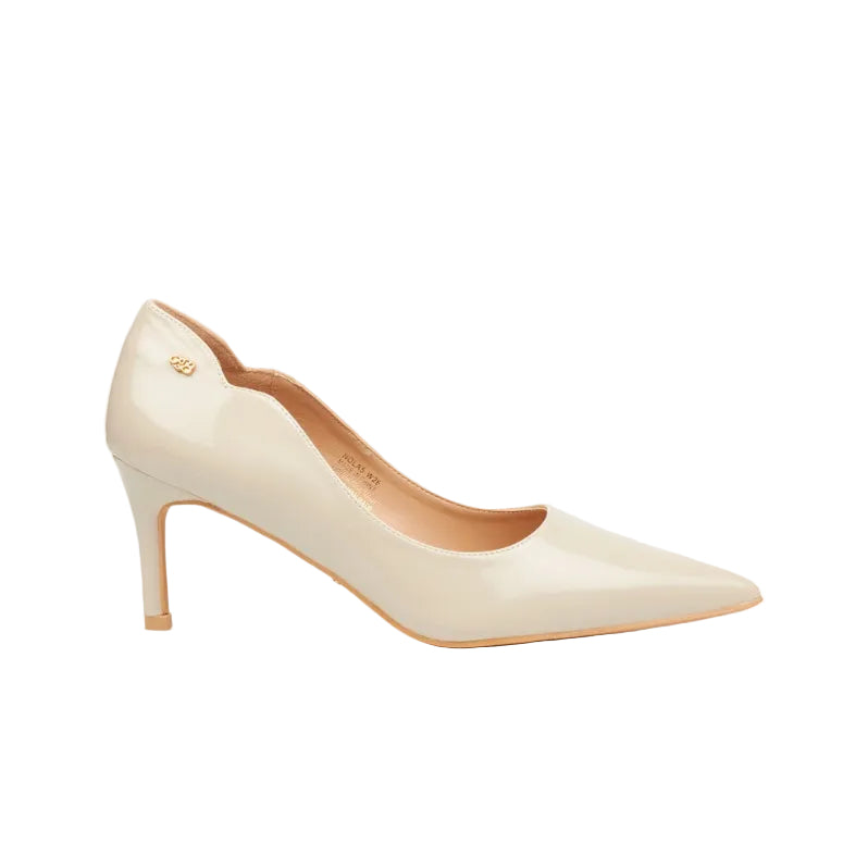 Miss Black Ladies Nola 5 Scallow Low Heel-Natural/Bone