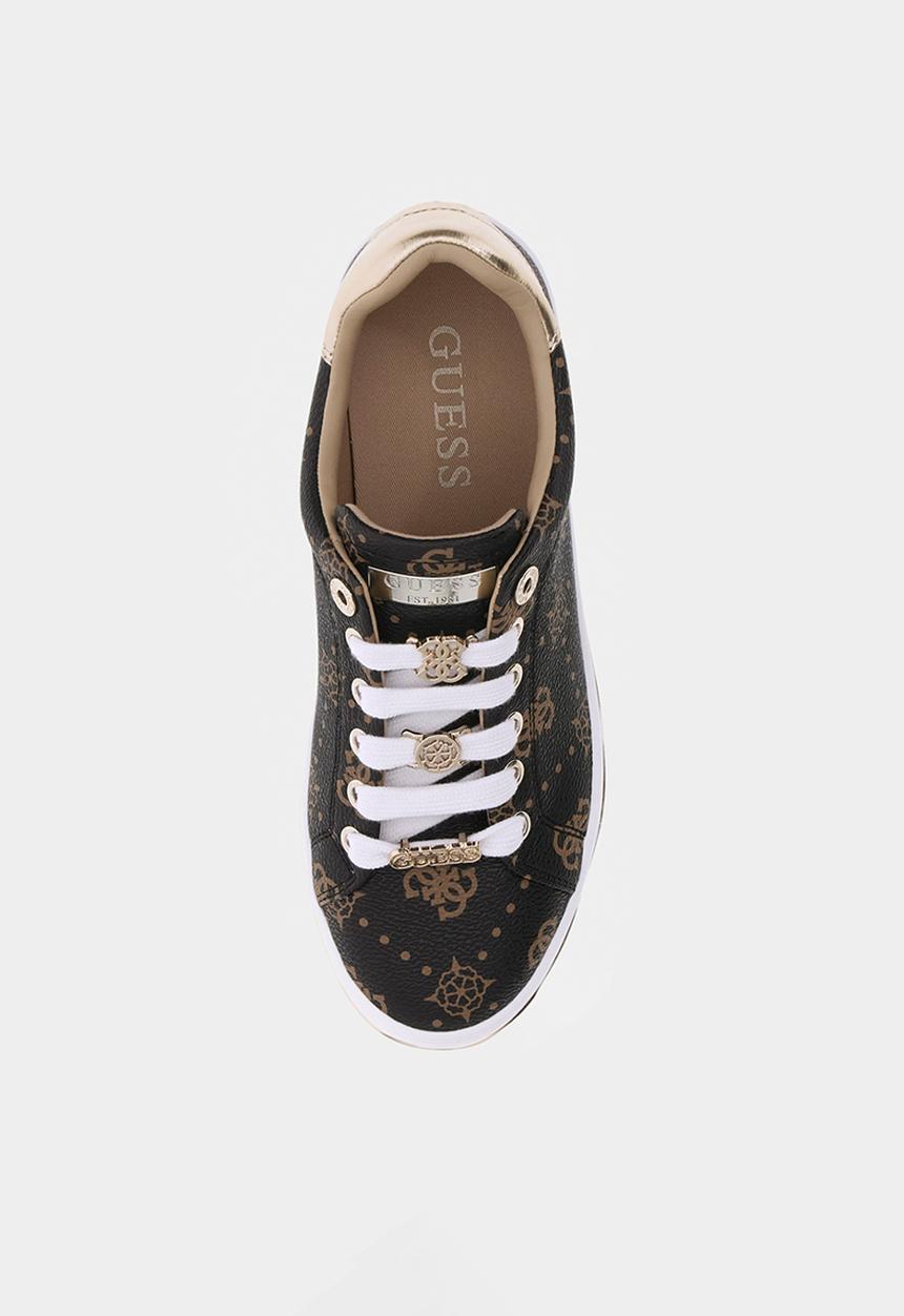 Guess Women's Logo Stasey Debossed Low-Top Sneakers-Black And Brown GM16468