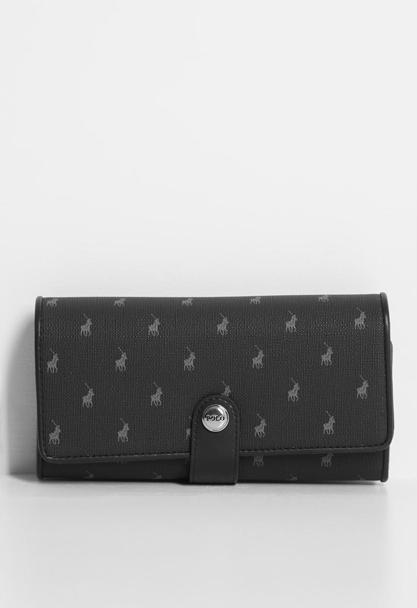 Polo New Iconic Trifold Purses- Black POS432405