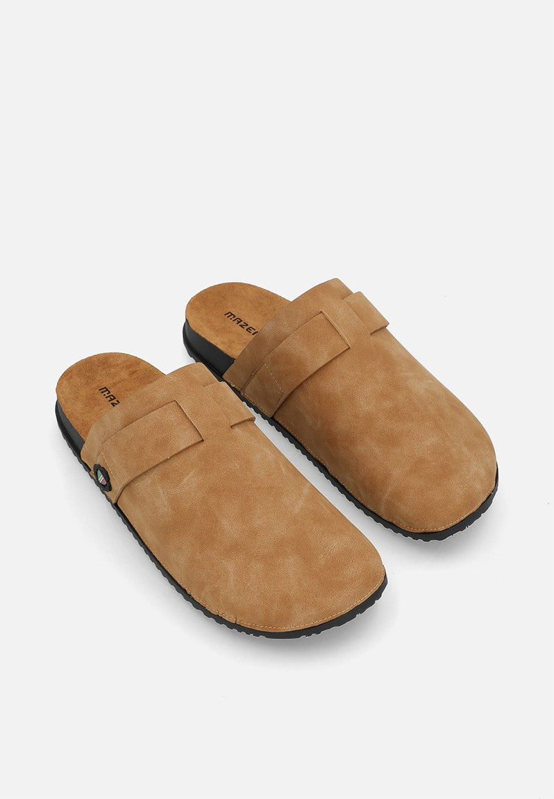 Mazerata Mule 1 Slipper Faux Nubuck-Tan.