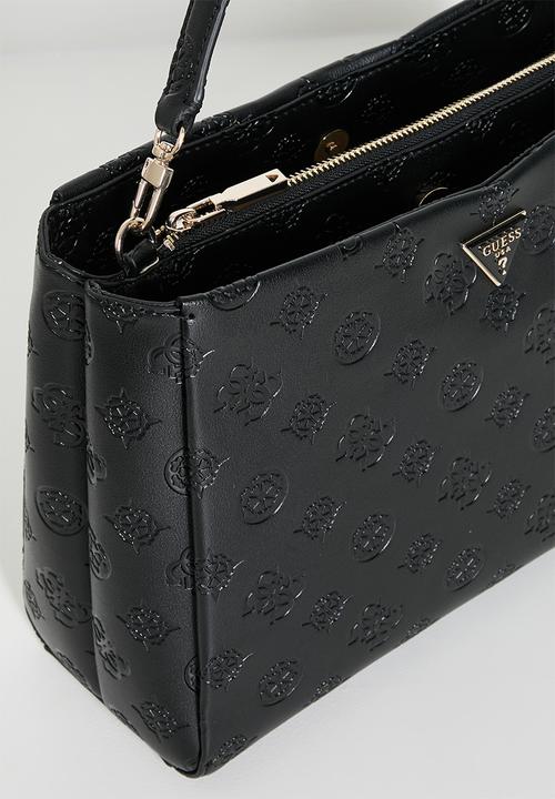 Guess Tisha Large Girlfriend Satchel HandBag Black Logo PD776407