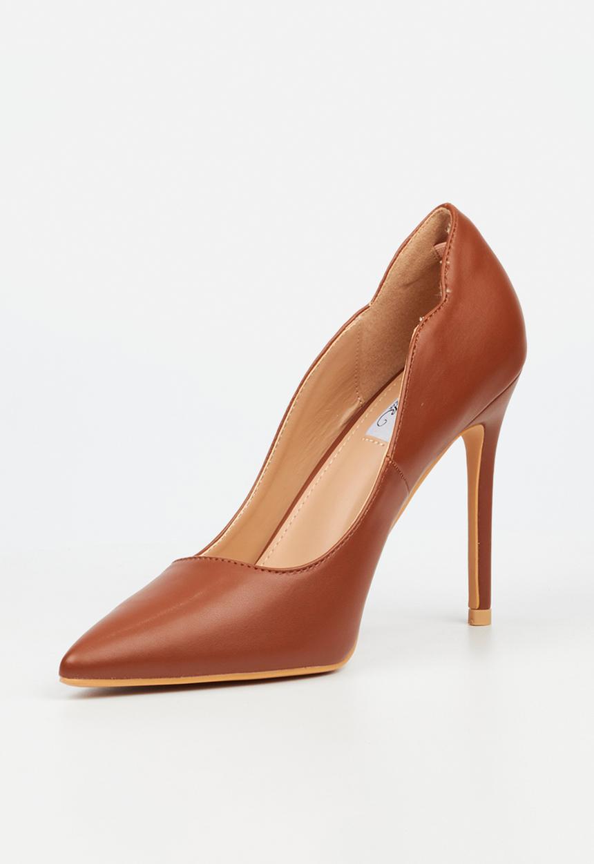 Miss Black Women Lola 58  Faux Leather High Court-Tan