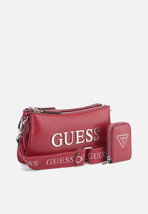 Guess Tyrah Mini Crossbody Top Zip Black Cherry LE971770