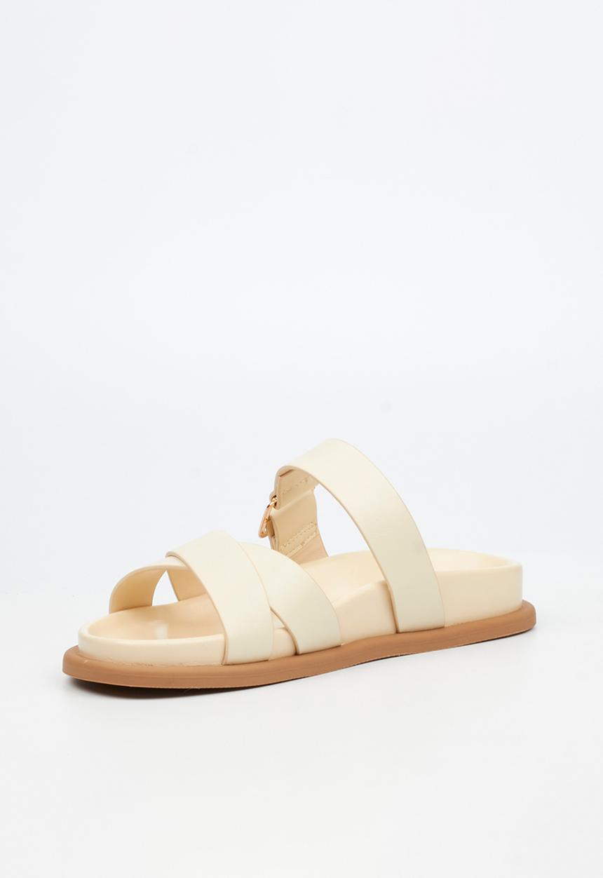 Miss Black Ladies Polpetta 9 Multi-Strap Buckle Sandal-Natural