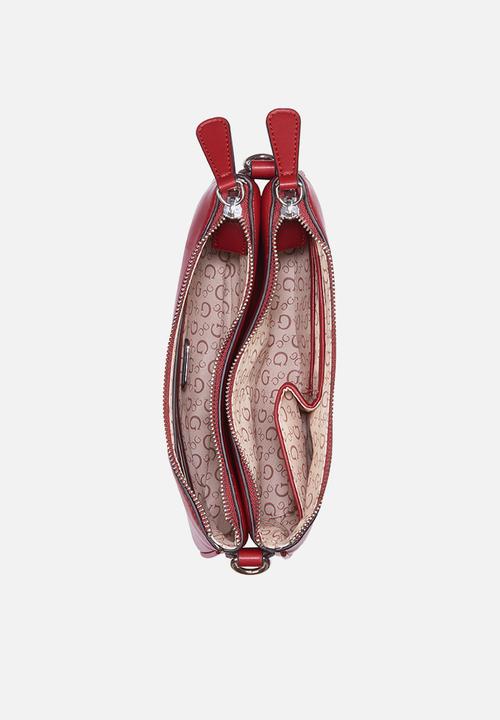 Guess Tyrah Mini Crossbody Top Zip Black Cherry LE971770