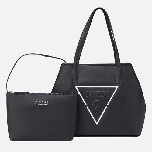 Guess Portini Trap Tote - Black (8024279941209)
