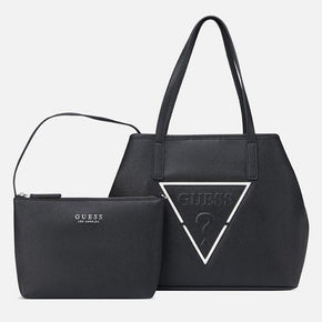 Guess Portini Trap Tote - Black (8024279941209)
