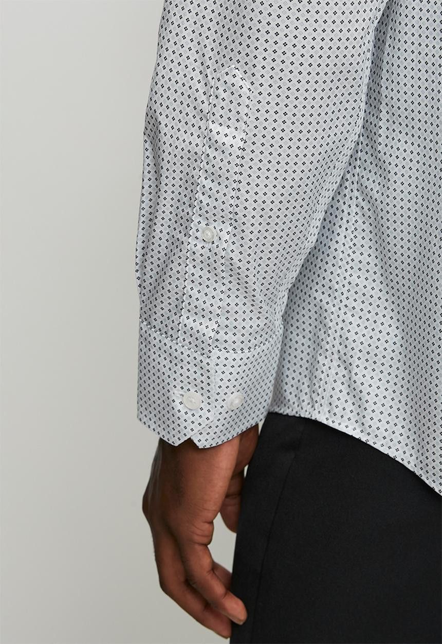 Pringle Louis Printed Long Sleeve Classic Shirt White MSL1853 PRII2129.