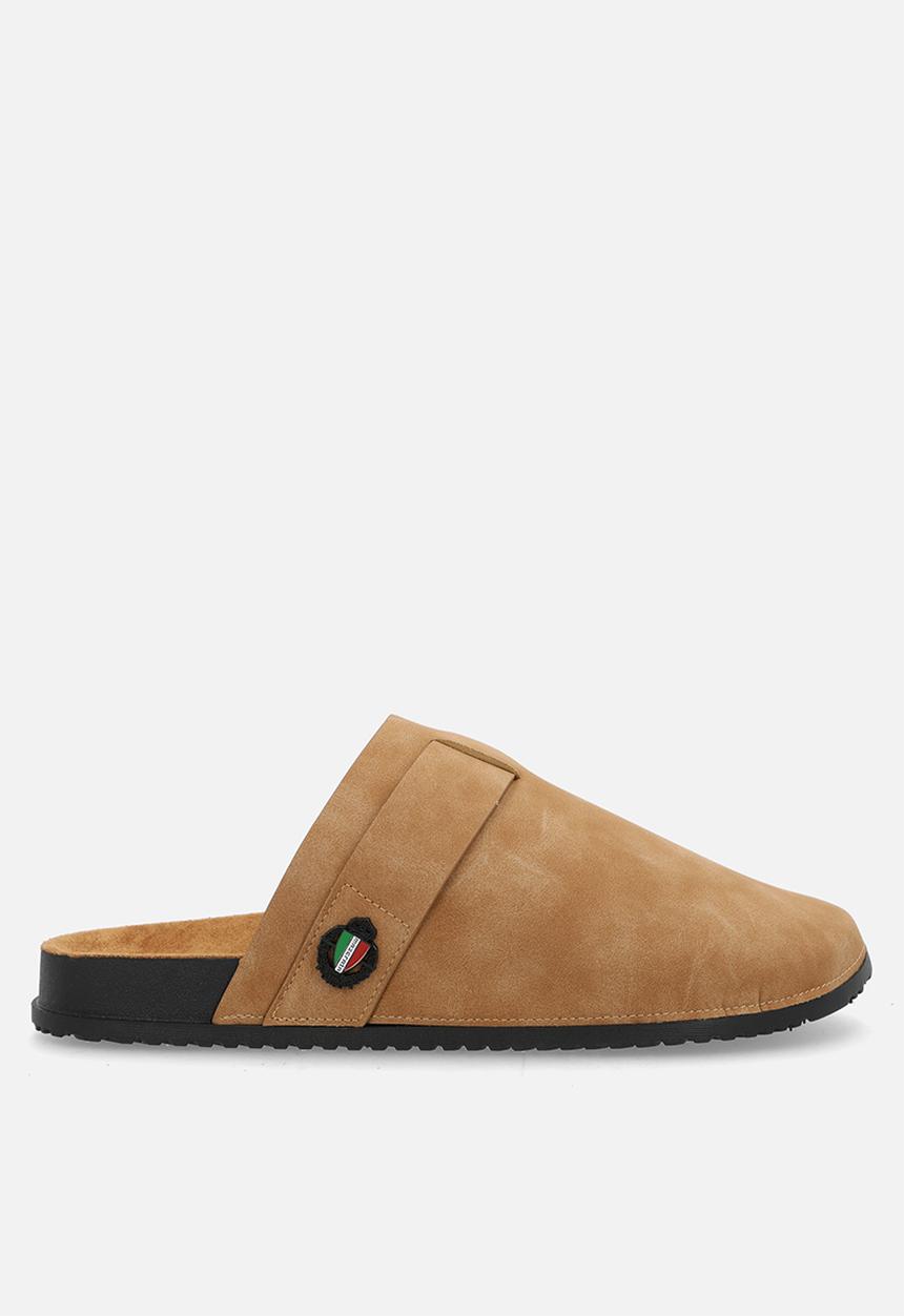 Mazerata Mule 1 Slipper Faux Nubuck-Tan.