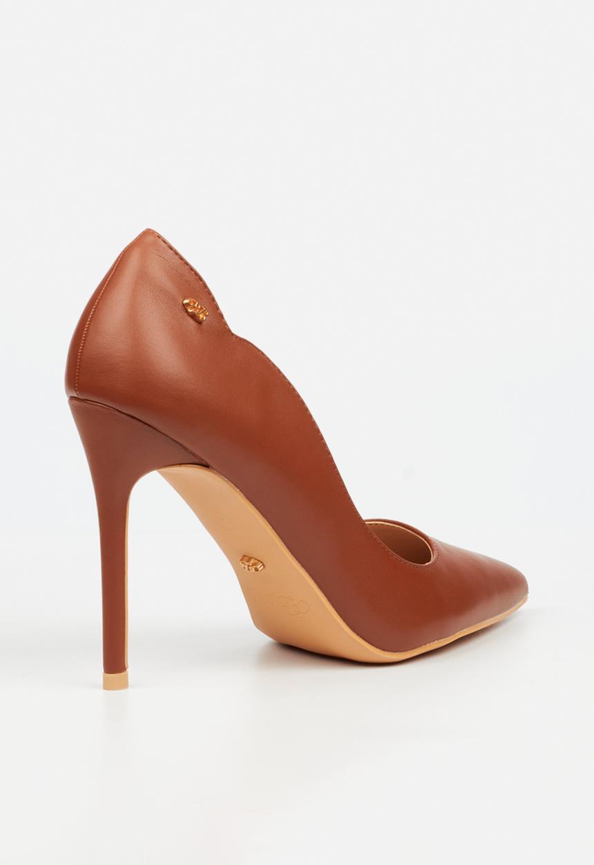 Miss Black Women Lola 58  Faux Leather High Court-Tan