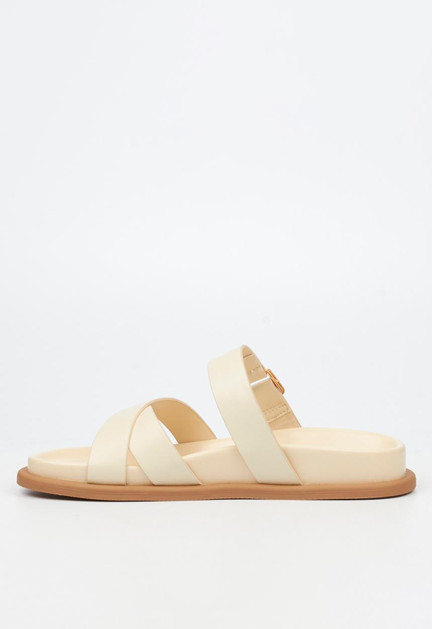 Miss Black Ladies Polpetta 9 Multi-Strap Buckle Sandal-Natural