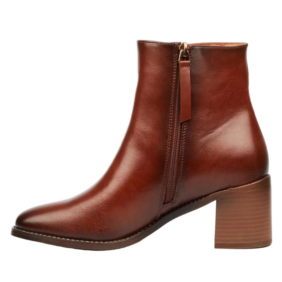 Miss Black Zuri 1 Block Heel Ankle Boot Tan.