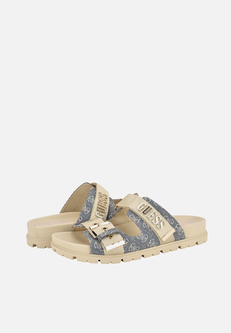 Guess Women's Faxona 2 Sandals slide- Ivory GM19605