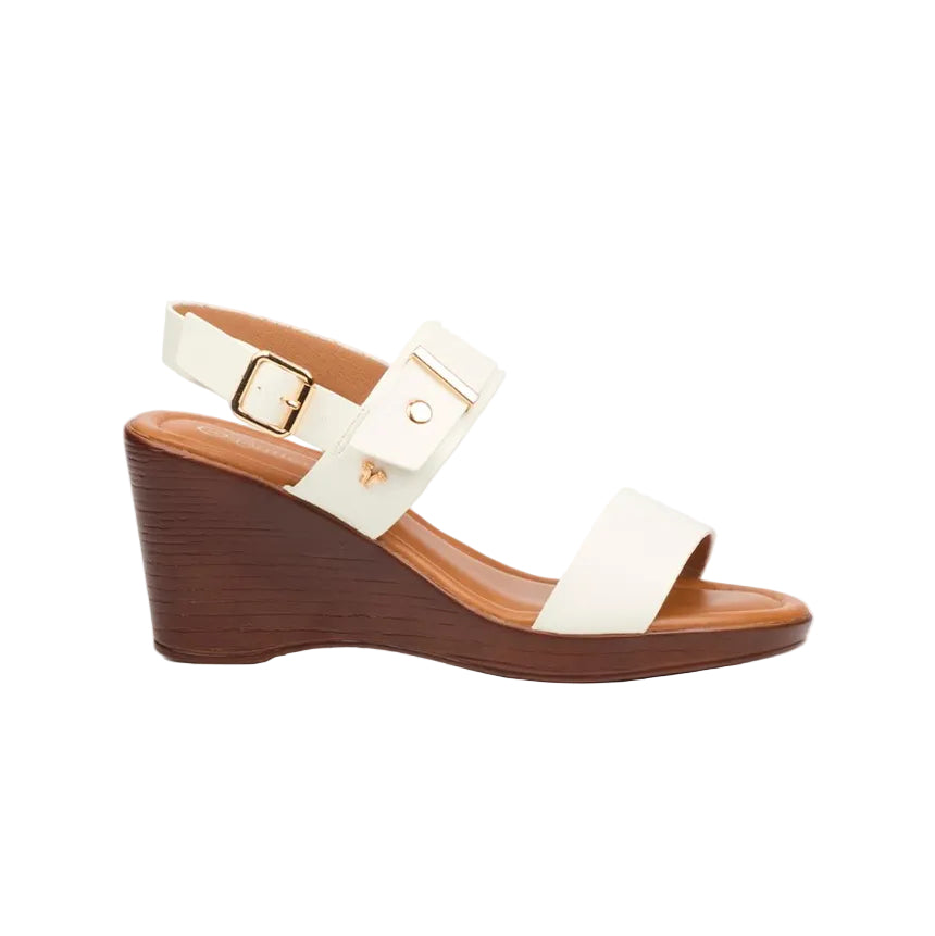 Butterfly Feet Ladies Allora 4 Slingback Wedge Heel-White