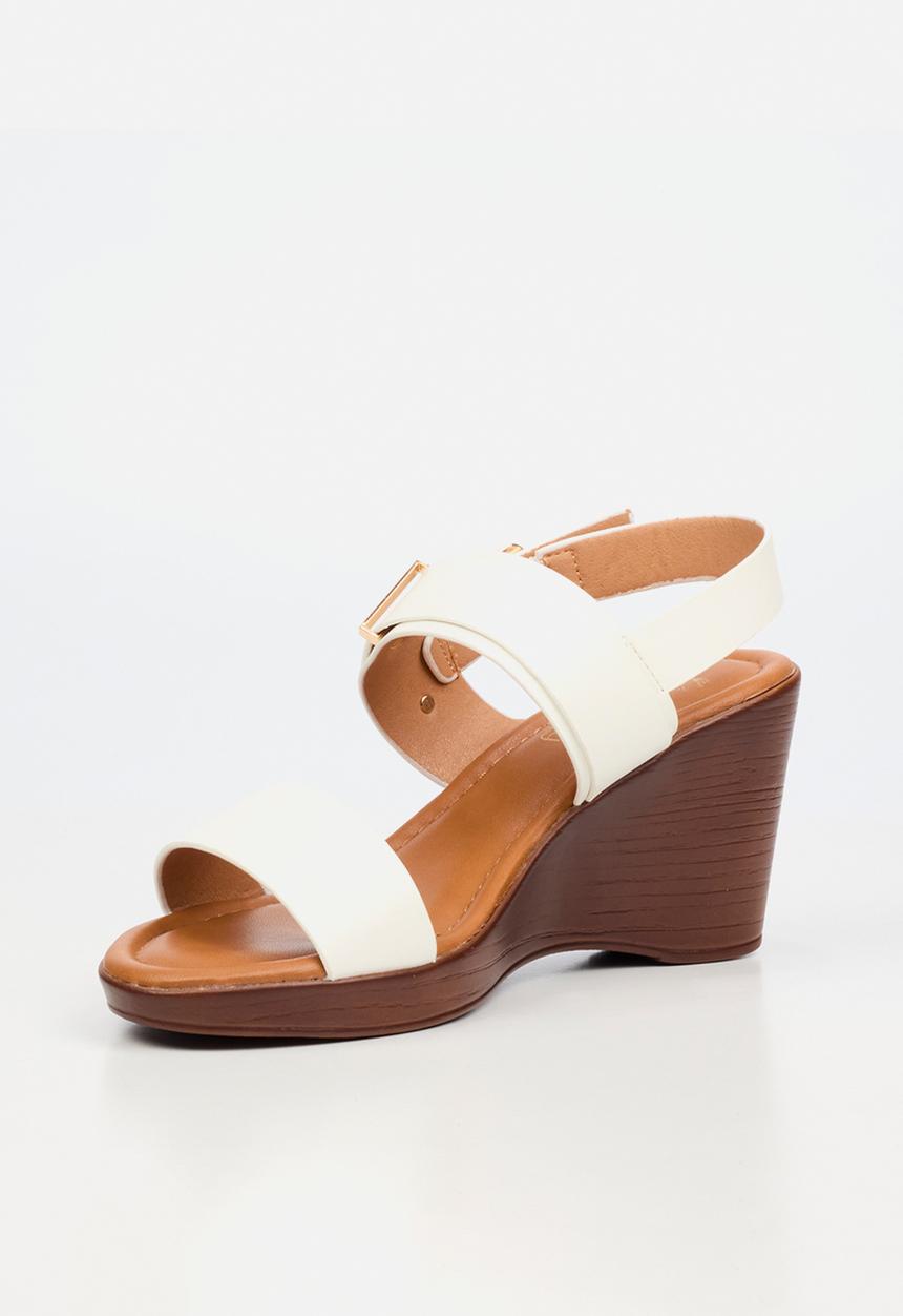 Butterfly Feet Ladies Allora 4 Slingback Wedge Heel-White