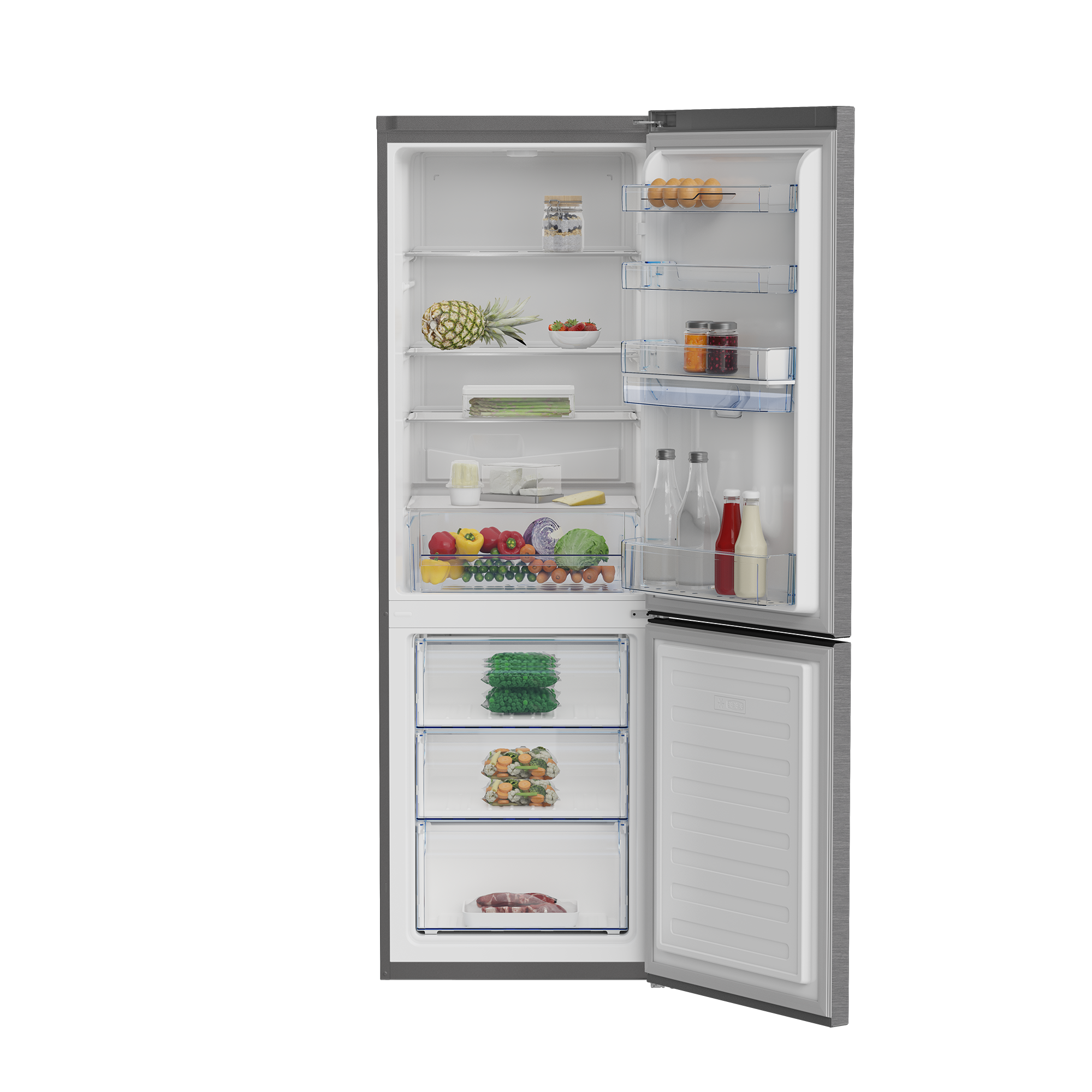 Defy 348L Satin Metallic Eco Combi Fridge With Water Dispenser DAC645 C455