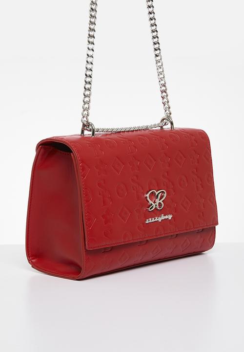 Sissy Boy Embossed Crossbody Bag Red BG664