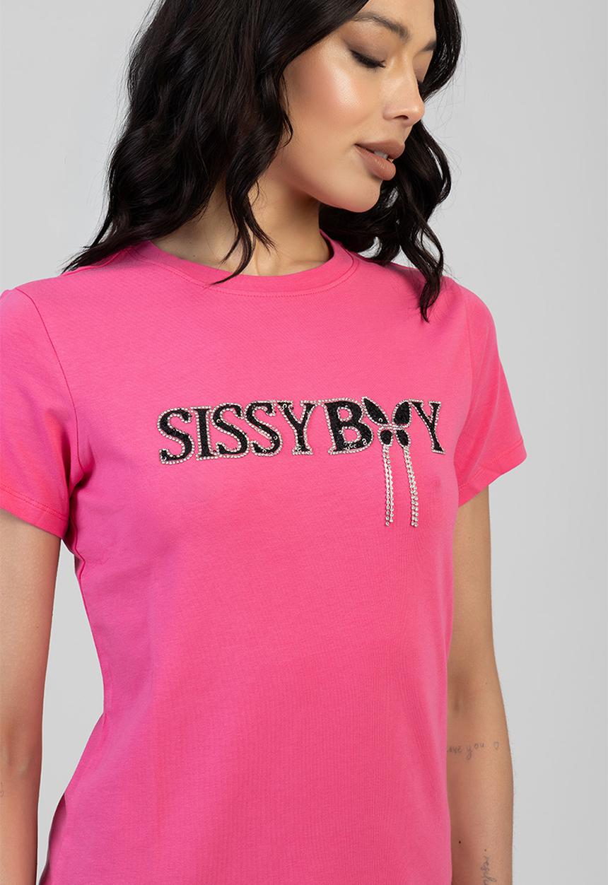 Sissy Boy Glitter In The Dark Regular Tee Bright-Pink T33403