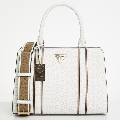 Guess Cassian Satchel Tote Bag - White (8025765544025)