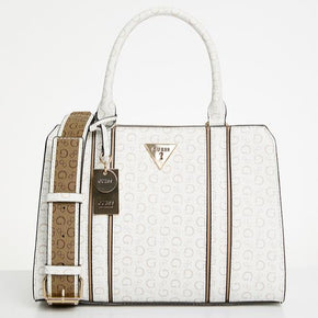 Guess Cassian Satchel Tote Bag - White (8025765544025)