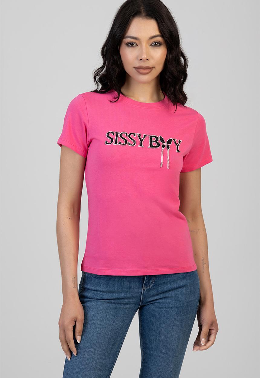 Sissy Boy Glitter In The Dark Regular Tee Bright-Pink T33403