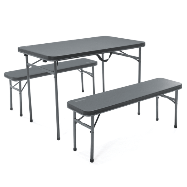 Oztrail Camping Bench Oztrail  Ironside 3 Piece Picnic Set  FTA-IRPS-D Black