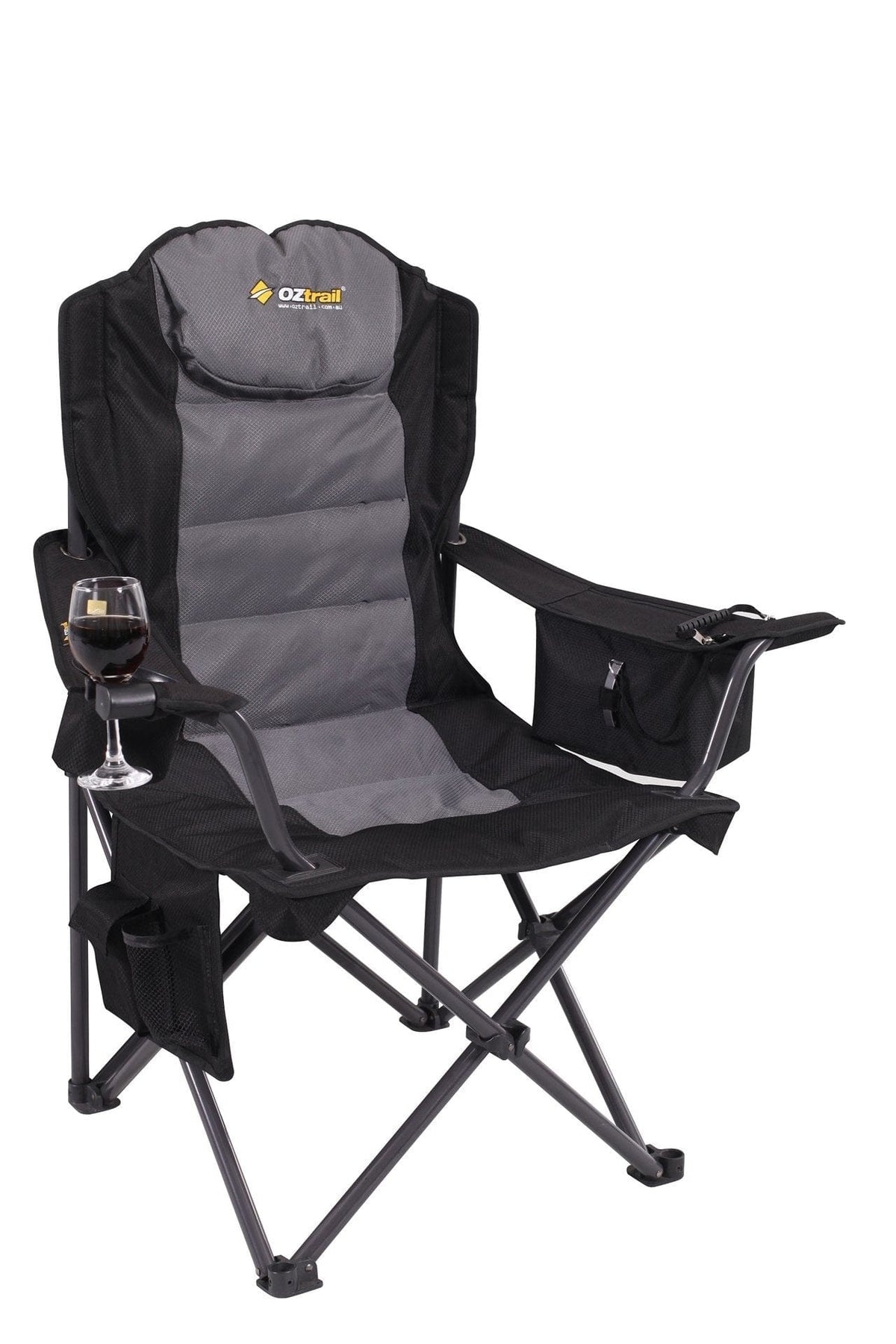 Oztrail camping chair Oztrail Big Boy Arm Chair 220kg Black FCE-BIGBL-F