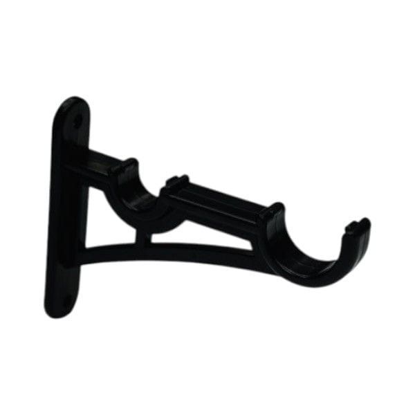 Papini Curtain Accessories Black Brackets Omega PVC 25 / 16 mm Pack Of 2