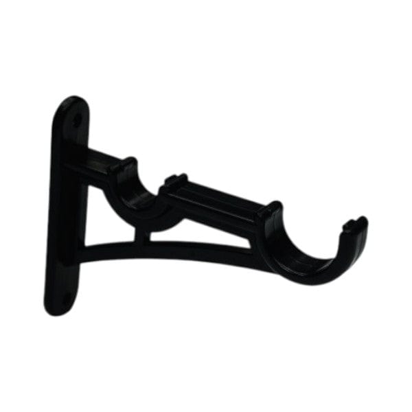 Papini Curtain Accessories Black Brackets Omega PVC Collection 25 / 16 mm Pack Of 2