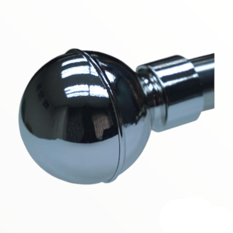 Papini Curtain Accessories Chrome PC063 Papini Ball Finials PVC Collection 25 mm Pack Of 2 (7815264731225)