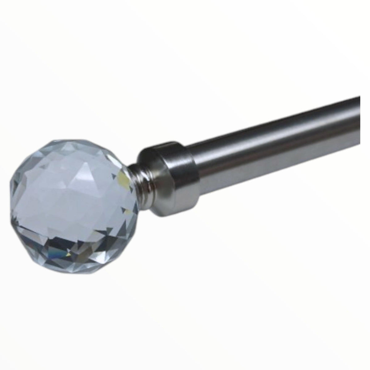 Papini curtain accessories Stainless Steel Prism Crystal Finial Glass 25 mm Pack Of 2