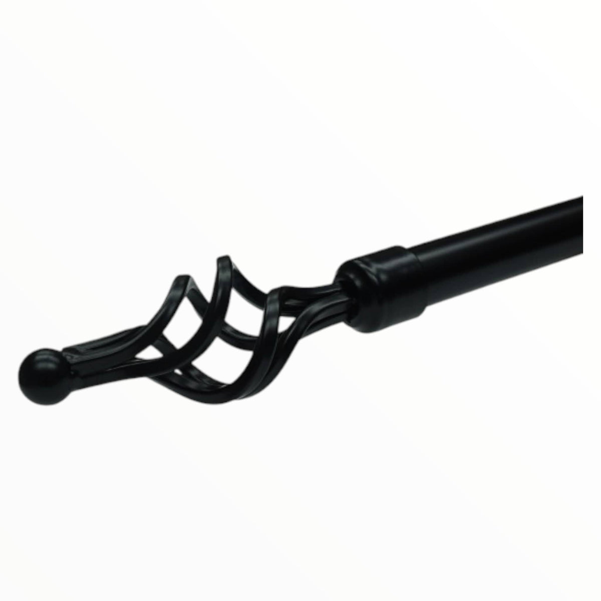 Papini Curtaining Accessories Finial Twirl Metal Black 25 mm Pack Of 2