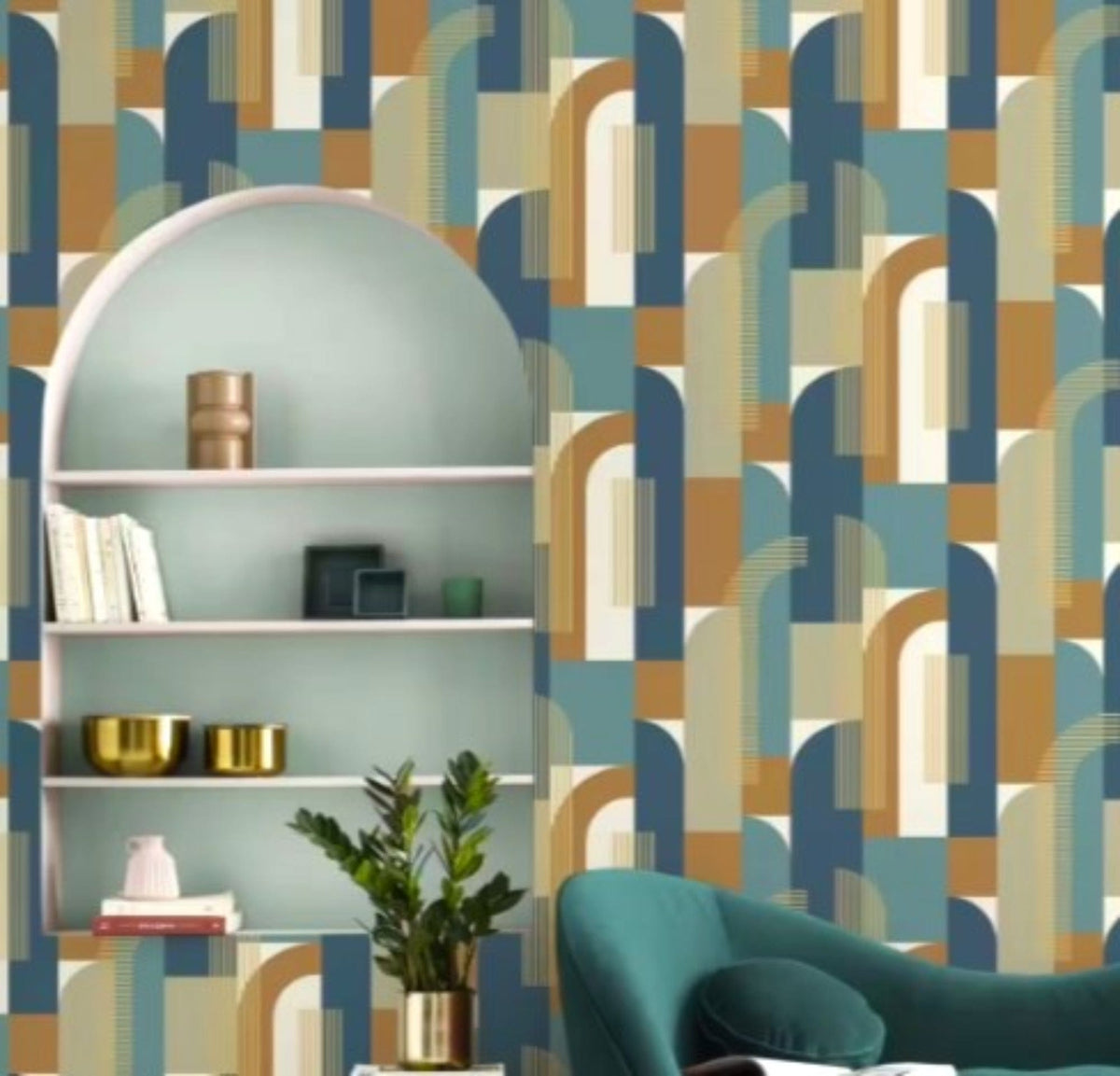 Papini Wallpaper Archi Medes Tabacco Roll 0.53m x 10.0m