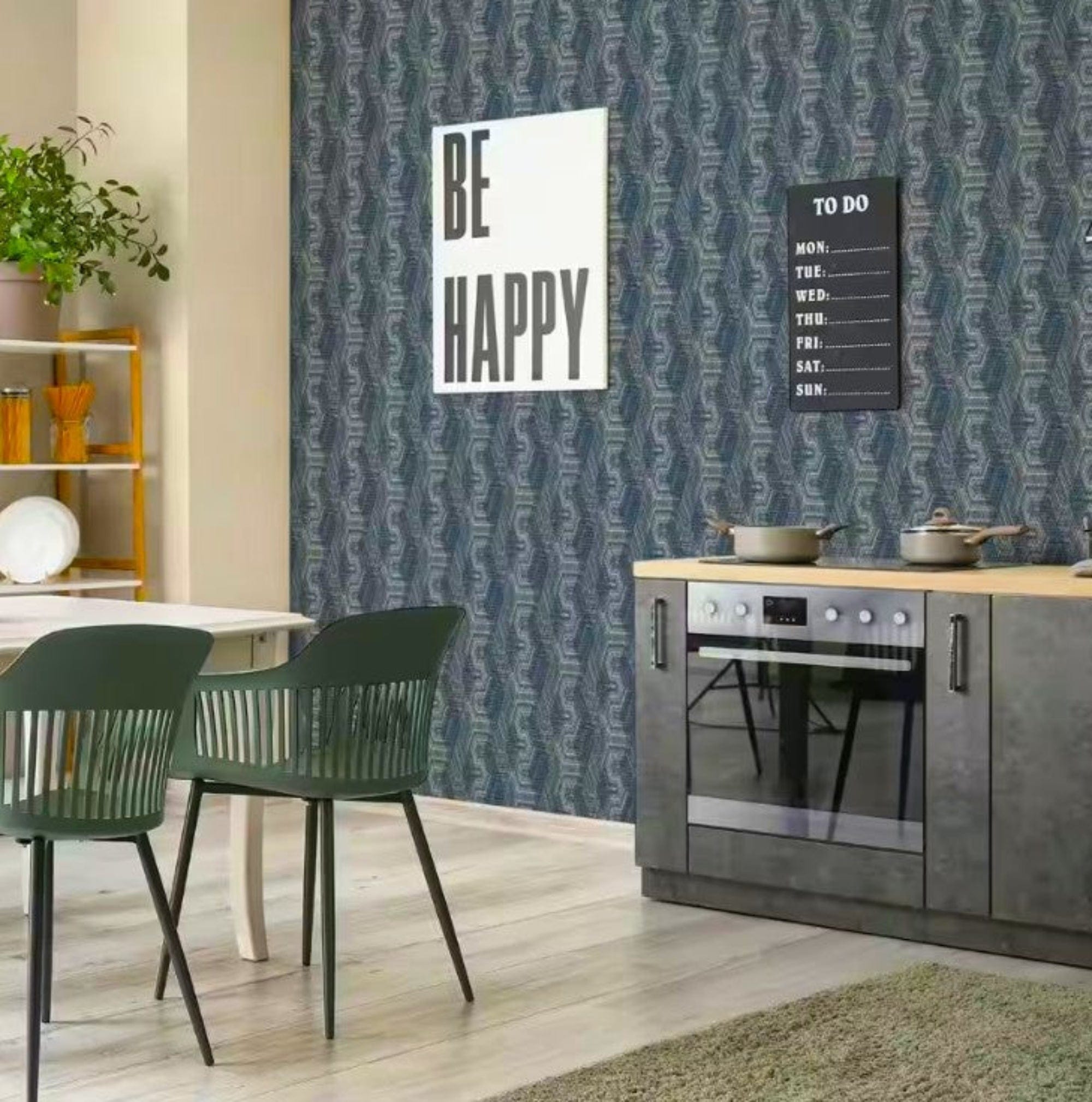 Papini Wallpaper Interwined Denim Wallpaper Roll 0.53m x 10.0m