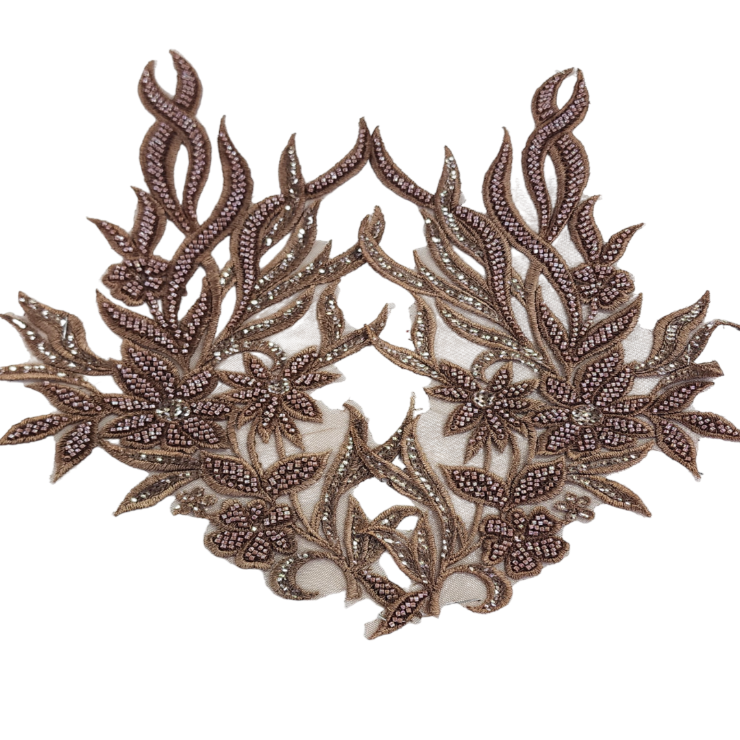 PATCHES Habby Beaded Patch Applique Bronze XDH3854 (7347400507481)